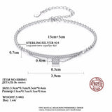 925 Silver Bracelet Women CZ Charm Style Girl Jewelry Delicate Chain
