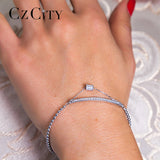 925 Silver Bracelet Women CZ Charm Style Girl Jewelry Delicate Chain