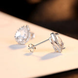 Water Drop CZ Silver Earrings Women Jewelry