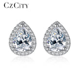 Water Drop CZ Silver Earrings Women Jewelry