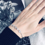 CZ 925 Silver Bracelet for Women Charm Flower Chain Bracelet Jewelry