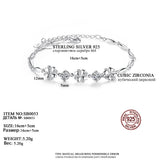 CZ 925 Silver Bracelet for Women Charm Flower Chain Bracelet Jewelry