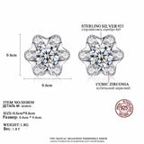 SnowFlower 925 Sterling Silver Stud Earrings for Women Silver Jewelry