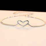 Love Charm Bracelet Delicate Silver 925 Heart Bracelet for Wedding