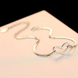 Love Charm Bracelet Delicate Silver 925 Heart Bracelet for Wedding