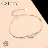 Love Charm Bracelet Delicate Silver 925 Heart Bracelet for Wedding