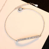 Minimalism CZ Bar Bracelet 925 Sterling Silver