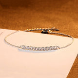 Minimalism CZ Bar Bracelet 925 Sterling Silver