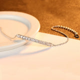 Minimalism CZ Bar Bracelet 925 Sterling Silver