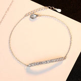 Minimalism CZ Bar Bracelet 925 Sterling Silver
