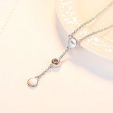 925 Sterling Silver Link Chain Necklace Choker Collar Tiny Cubic Zircon