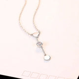 925 Sterling Silver Link Chain Necklace Choker Collar Tiny Cubic Zircon