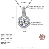 Zircon Stone Charm Pendant Silver Box Chain Necklace Classic Jewelry