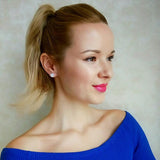 CZ Flower Stud Earrings 925 Silver Bride Jewelry Party Gift