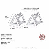 925 Silver Clip Earrings Triangular Shape Classic Style