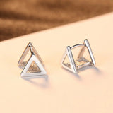 925 Silver Clip Earrings Triangular Shape Classic Style