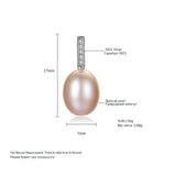 8-9mm Natural Pearl Stud Earrings 925 Sterling Silver Women Ear Stud