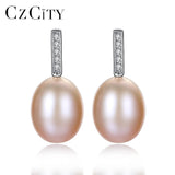 8-9mm Natural Pearl Stud Earrings 925 Sterling Silver Women Ear Stud