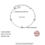 925 Silver Link Bracelet with Zirconia Stones