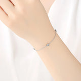 925 Silver Link Bracelet with Zirconia Stones