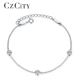 925 Silver Link Bracelet with Zirconia Stones