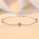 925 Silver Link Bracelet with Zirconia Stones