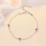 925 Silver Link Bracelet with Zirconia Stones