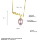 925 Silver Antlers Pearl Pendant Necklace for Women