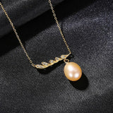925 Silver Antlers Pearl Pendant Necklace for Women