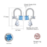 925 Silver U-Shape CZ Stud Earrings for Women
