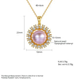 Natural Pearl Round Pendant Necklace 925 Sterling Silver Fine Jewelry
