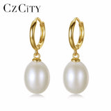 10-11mm Freshwater Pearl 925 Silver Hoop Earrings for Women Wedding