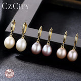 10-11mm Freshwater Pearl 925 Silver Hoop Earrings for Women Wedding