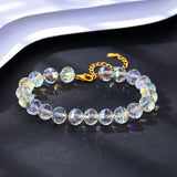 Crystal Bead Silver Adjustable Bracelet