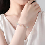 Crystal Bead Silver Adjustable Bracelet