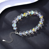 Crystal Bead Silver Adjustable Bracelet