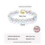 Crystal Bead Silver Adjustable Bracelet