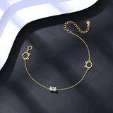 Cat Head CZ Adjustable Bracelet 925 Sterling Silver Plated 14K for Girls