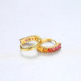 925 Silver Sterling Topaz Stud Earrings Pink 18k Plated Female Gift