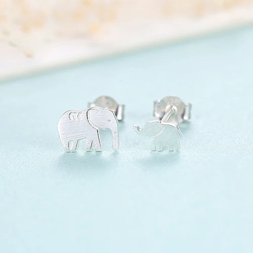 Elephant Stud Earrings 925 Sterling Silver BoHo Jewelry