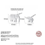Elephant Stud Earrings 925 Sterling Silver BoHo Jewelry