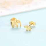 Elephant Stud Earrings 925 Sterling Silver BoHo Jewelry