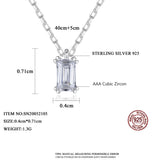 CZ S925 Silver Pendant Emerald Cut Zirconia Jewelry Women