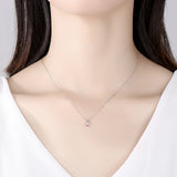 CZ S925 Silver Pendant Emerald Cut Zirconia Jewelry Women