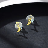 Zircon Round Stud Earrings Silver Jewelry for Women