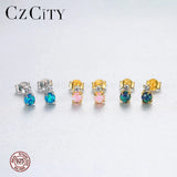 925 Silver Fire Opal Stud Earrings Classic Party Jewelry