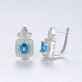 Topza Earrings 925 Silver CZ Clip Vintage Jewelry Gift
