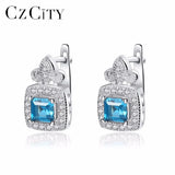 Topza Earrings 925 Silver CZ Clip Vintage Jewelry Gift