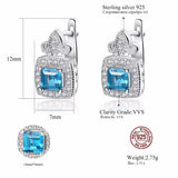 Topza Earrings 925 Silver CZ Clip Vintage Jewelry Gift