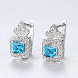 Topza Earrings 925 Silver CZ Clip Vintage Jewelry Gift